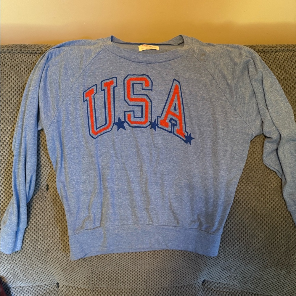 HOMAGE Blue Sweatshirt with Red Logo